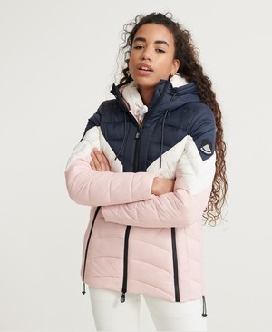 Superdry Colour Block Eclipse Női Kabát Rózsaszín | DQNLS9128